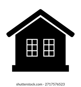 Single Story House in vector on white background