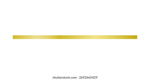 Linha de ouro contínua reta simples. Um sublinhado, pincel direito. Border stripe para design. Ilustração vetorial isolada no transparente
