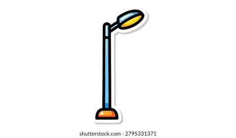 A single street lamp post standing