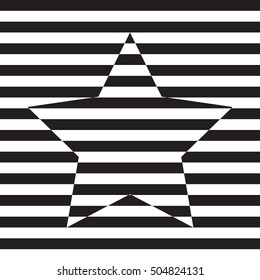 single strip star horizontal line monochrome background vector