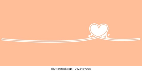 Single stroke heart shape. Continuous line art drawing. Love and romance simple background.