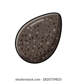 A single stylized illustration of a dark grey speckled egg with a porous textured surface on a plain white background