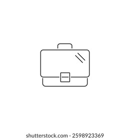 Single suitcase icon, outline vector sign, linear style pictogram isolated on white. Editable stroke