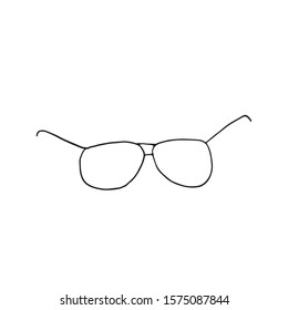 Single sun glasses in doodle style. Hand drawn vector illustration for greeting cards, posters, stickers and seasonal design.