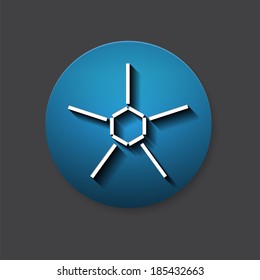 Single sun icon on the gray background