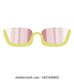 Single sunglasses with yellow frames, isolated on a white background. Vector illustration in flat style