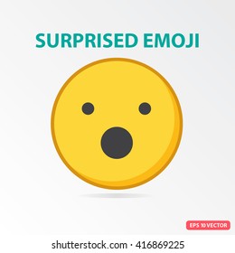 SIngle Surprised emoji. Isolated vector illustration on white background.