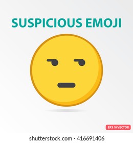SIngle Suspicious emoji. Isolated vector illustration on white background.