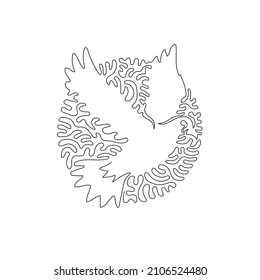 Single swirl continuous line drawing of cute dove abstract art. Continuous line draw graphic design vector illustration style of friendly domestic animal for icon, sign, minimalism modern wall decor
