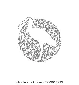Dibujo de línea continua de un solo giro del arte abstracto de los ibises bonitos. Diseño gráfico de líneas continuas ilustraciones vectoriales estilo de las aves portadoras grandes para íconos, signos, minimalismo decoración moderna de pared