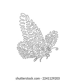 Single swirl continuous line drawing of adorable butterfly abstract art. Continuous line draw graphic design vector illustration style of friendly insect for icon, sign, minimalism modern wall decor
