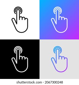 Single tap, finger touch thin line icon. Modern vector illustration.