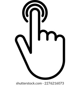 Single tap, finger touch thin line icon. Modern vector illustration.