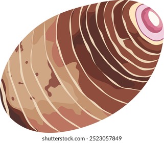 Single Taro Root Vegetable Illustration Isolated on White Background