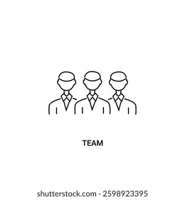 Single team icon, outline vector sign, linear style pictogram isolated on white. Editable stroke