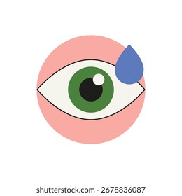 Una forma de lágrima única, que representa una gota de agua, un símbolo líquido o un fluido de atención médica.