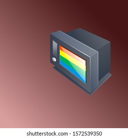 single television vector isolated on color background.