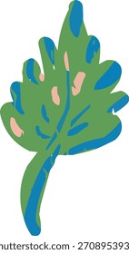 Hoja de albahaca verde aislada con textura única