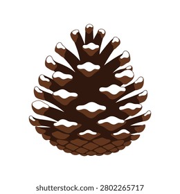 Single textured pine cone isolated on autumn nature element vector