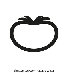  Single tomato  line icon, simple fresh vegetable. For app logo web button ui ux interface elements isolated on white background.