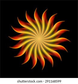 single tongue of flame transparent vector flower aster.