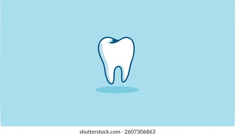 single tooth with cavity illustration 