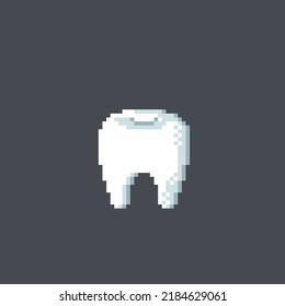 Single Tooth In Pixel Art Style