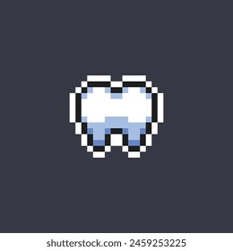 diente único en estilo pixel art