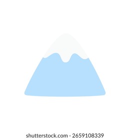 A single towering mountain with a snowy peak in flat icon style. Great for nature scenes, outdoor adventure apps, or geographic visuals.