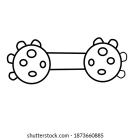 Single  toy for dogs. Equipment for pet care. Vector sketch in the Doodle style, isolated on a white background.