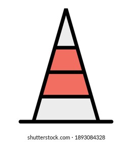 A single traffic warning cone or pylon  Color vector 