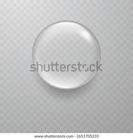 Single transparent water drop with realistic shine effect