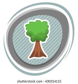 Single tree vector colorful icon