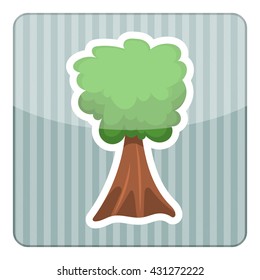 Single tree vector colorful icon