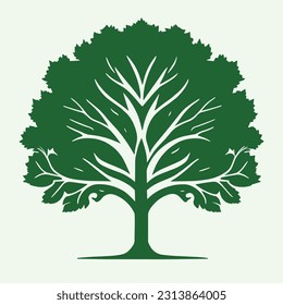 single tree vector illustrations,simple flat vector