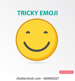 Single Tricky emoji. Isolated vector illustration on white background.