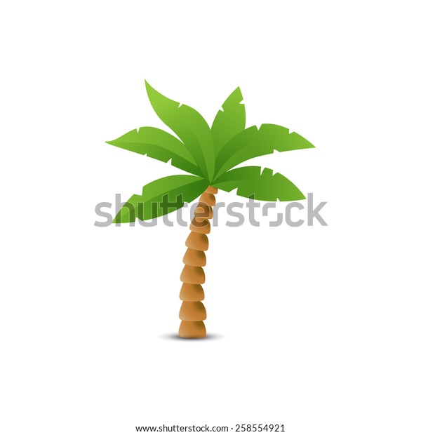 Single Tropical Palm Cartoon Style Vector Stock Vector (Royalty Free ...