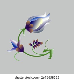 Single tulip illustration on dark background. Perfect for greeting cards, textile patterns, packaging, wallpapers, and digital design projects.