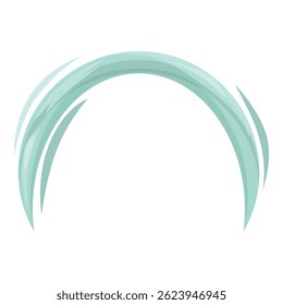 Single turquoise brush stroke forming an arch shape