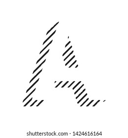 Single typographic 'A' letter in vector eps format 