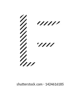 Single typographic 'F' letter in vector eps format 