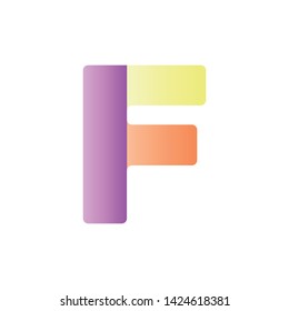 Single typographic 'F' letter in vector eps format 