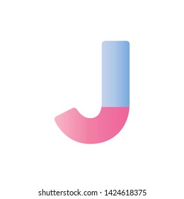 Single typographic 'J' letter in vector eps format 