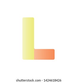 Single typographic 'L' letter in vector eps format 