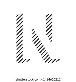 Single typographic 'N' letter in vector eps format 