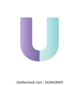 Single typographic 'U' letter in vector eps format 