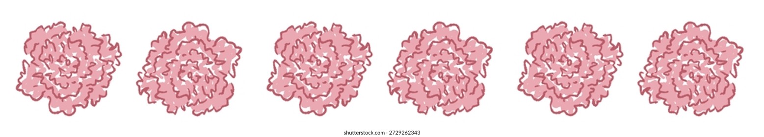 Vector de vástago de clavel rosa vertical único