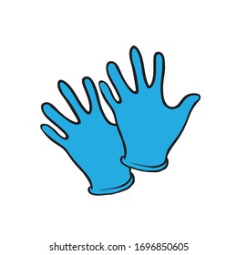 Single Use Medical Latex Gloves Illustration / Icon