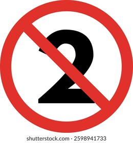 Single use only sign . Red under two old sign . Vector illustration