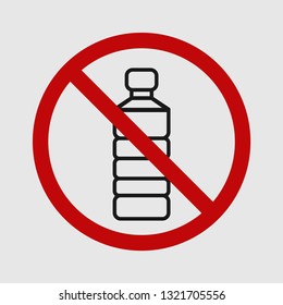 Single use plastic bottle. Simple design. Stop using Plastic campaign. Vector illustration EPS 10.